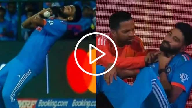 [Watch] Mohammed Siraj Gets 'Badly Hit On Throat' As He Drops An Easy Catch vs NED